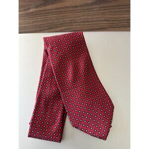 YSL Silk Neck Tie Geometric Yves Saint Laurent  Vintage Tie Red